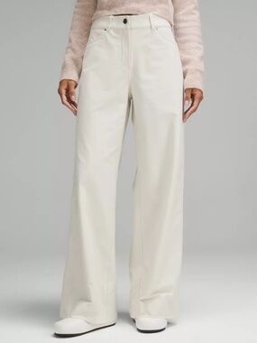Lululemon City Sleek Utilitech Extra-Wide-Leg Pant White High Rise Womens 28